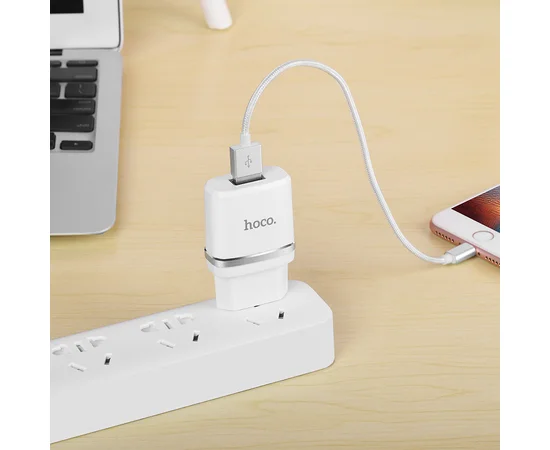СЗУ Hoco C11 USB Charger 1A (+кабель microUSB 1м) Белый