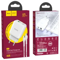 СЗУ Hoco N5 Favor 20W PD + QC3.0 Type-C to Type-C Білий