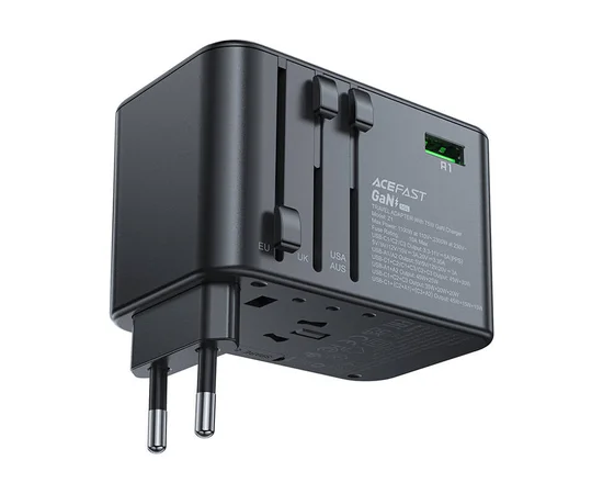 СЗУ Acefast Z1 PD75W GaN (3*USB-C+2*USB-A) Black gray