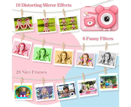 Детская фотокамера D32 Pink