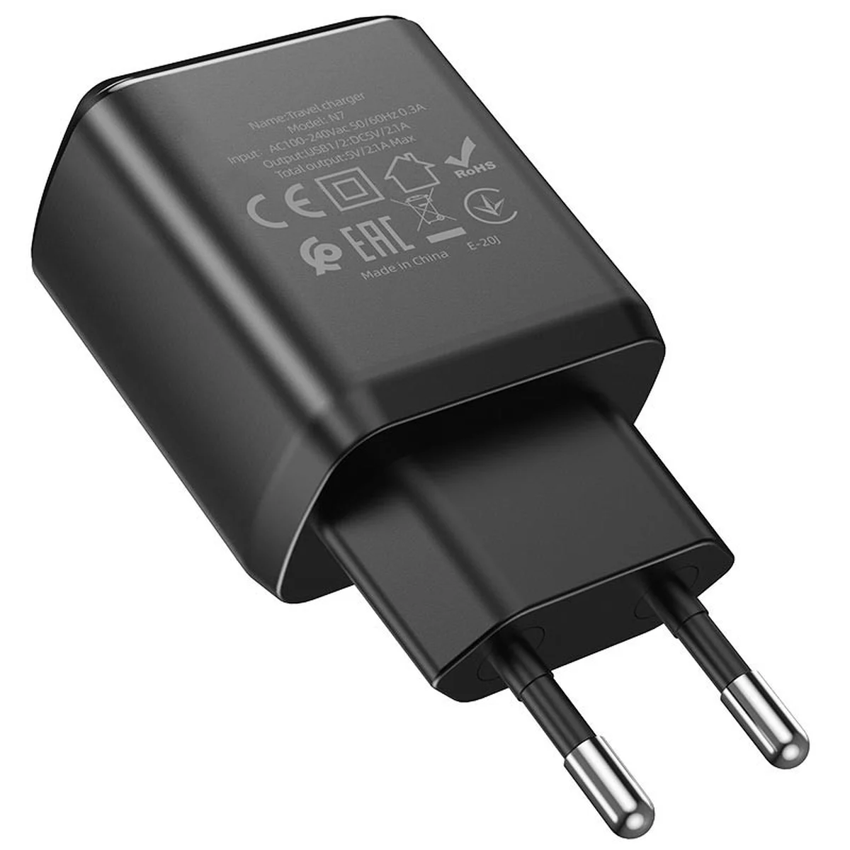 СЗУ Hoco N7 (2USB/2,1A) Черный