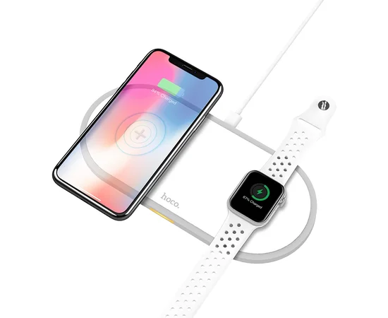 Беспроводное зарядное устройство HOCO CW20 2in1 Белый