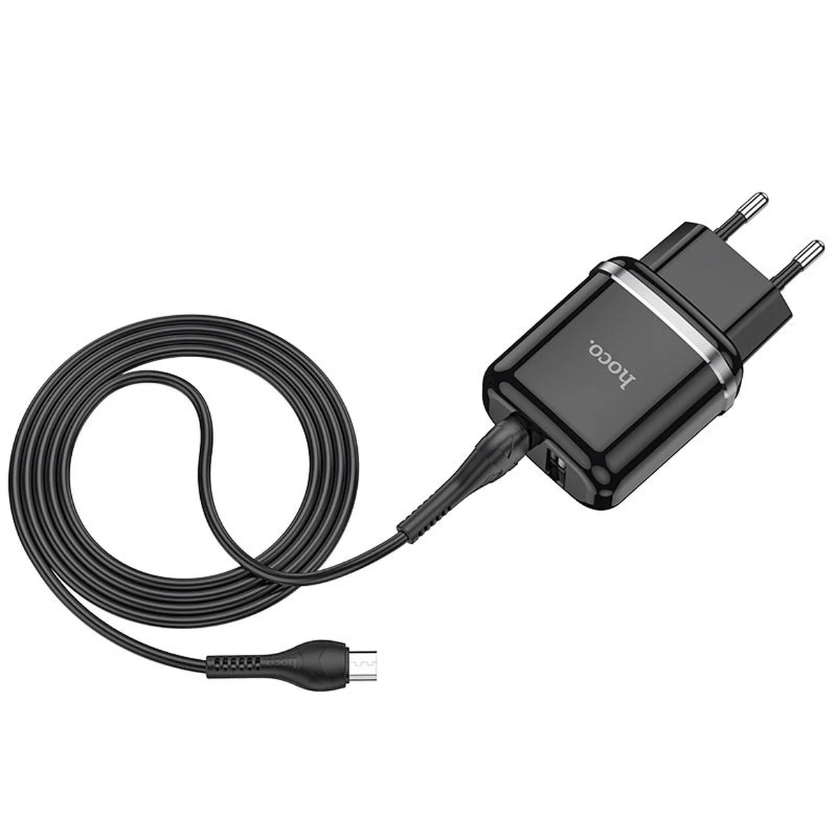 СЗУ Hoco N4 (2USB/2.4A) + MicroUSB Чорний