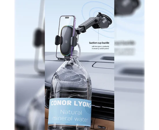 Автодержатель с БЗУ Usams US-CD187 15W with Colorful Light Black