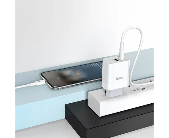 СЗУ HOCO C80A PD+QC3.0 (1USB/3.1A) Type-C to Type-C Белый