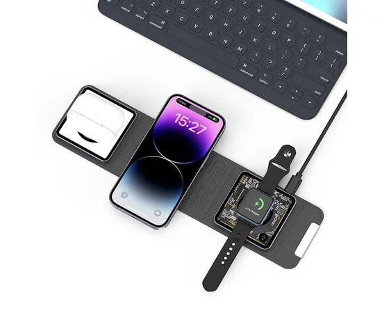 БЗУ WIWU Wi-W001 3 in 1 wireless charger Black