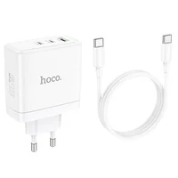 СЗУ Hoco N30 Glory PD65W (2Type-C/1USB) + Type-C to Type-C White