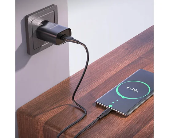 СЗУ Borofone BN1 (1USB/2.1A) + Type-C Черный