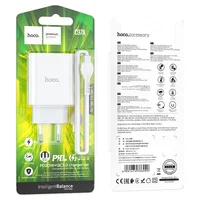 СЗУ HOCO C97A PD20W+QC3.0 (1USB/1Type-C/3A) + Type-C to Type-C Белый