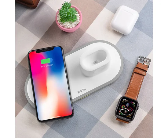 Бездротове зарядний пристрій HOCO CW21 3in1 Білий