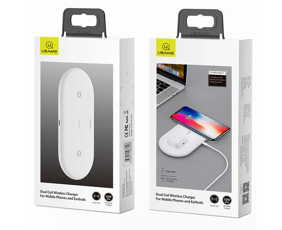 БЗУ Usams US-CD120 2in1 Белый