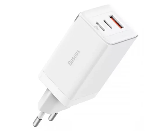 СЗУ Baseus GaN5 Pro 65W 2Type-C+USB 100W EU (CCGP12020) White
