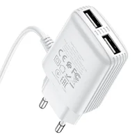 СЗУ HOCO C82A Real power dual port cable charger (for MicroUSB) (EU) Белый