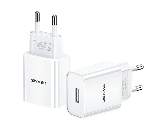 СЗУ USAMS US-CC075 T18 Single USB Travel Charger (EU) Белый