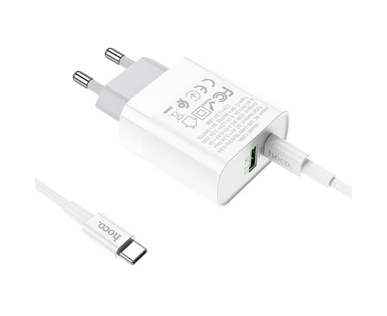 СЗУ HOCO C80A PD+QC3.0 (1USB/3.1A) Type-C to Type-C Белый