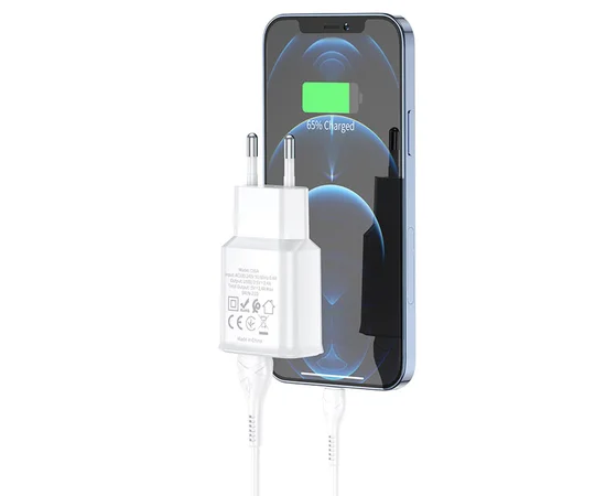 СЗУ HOCO C88A (2USB/2.4A) + Lightning Белый