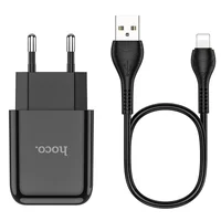 СЗУ HOCO N2 (1USB/2.1A) + USB - Lightning Черный