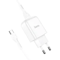 СЗУ HOCO N2 (1USB / 2.1A) + USB - Type-C Білий