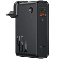 СЗУ + Power Bank 2in1 Baseus GaN (2 Type-C/ 45W) + 10 000 mAh Черный