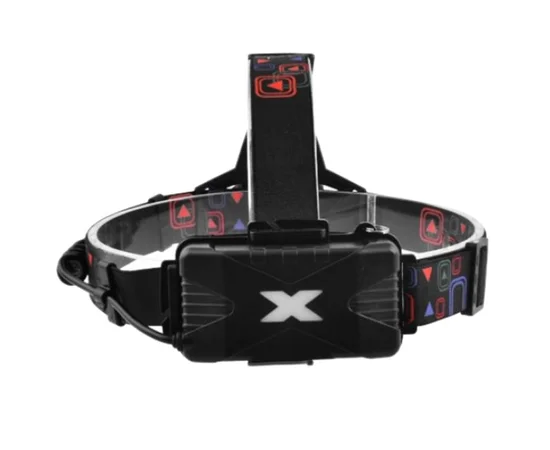 Фонарь с креплением на голову POLICE W602-T6+2XPE (4реж.) с велокр. (2х18650) Черный