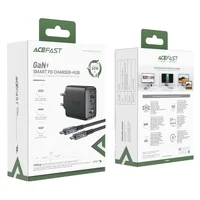СЗУ Acefast A17 65W GaN multi-function HUB + кабель Type-C to Type-C Black