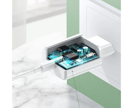 СЗУ USAMS T14 PD Fast Travel Charger+Type-C to Lightning Fast Charging Cable Белый