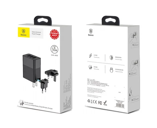 СЗУ Baseus Duke Universal Travel (EU+UK+US) Черный