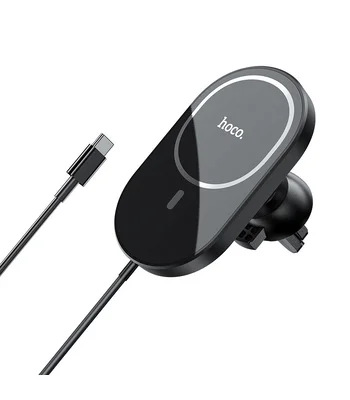 Автодержатель з БЗУ Hoco CA90, магнітний Чорний