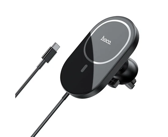 Автодержатель с БЗУ Hoco CA90, магнитный Черный
