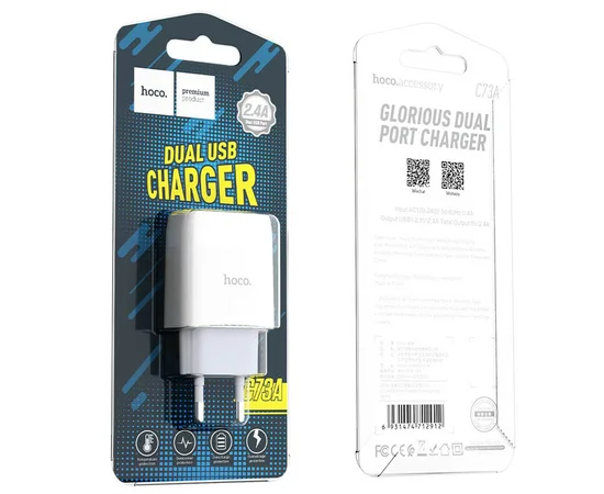 Сзу Hoco C73A (2USB/2.4A) Белый