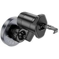 Автоутримувач із БЗУ Hoco HW6 Vision metal magnetic (air outlet) Black / Metal gray