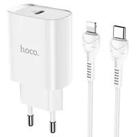 СЗУ HOCO N14 PD 20W 1Type-C + Type-C to Lightning Білий