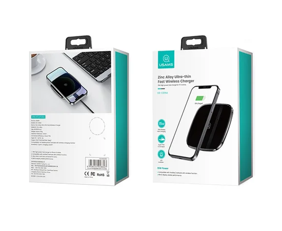 БЗУ Usams US-CD154 Fast Charge 15W (настольный) Черный