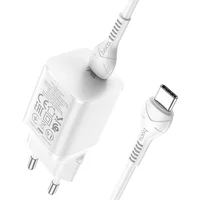 СЗУ HOCO N19 Rigorous PD25W 1Type-C + cable Type-C to Type-C Белый