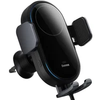 Автодержатель с БЗУ Baseus LightChaser Wireless Charging Electric Car Mount 15W (C40355900121-00) Black