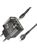 СЗУ Hoco N34 Dazzling PD20W+QC3.0 + Type-C to Type-C Transparent black
