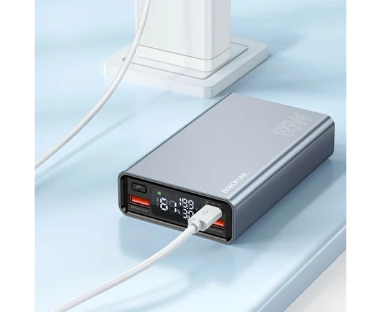 Портативное зарядное устройство Power Bank BOROFONE BJ40 Happy way 65W 15 000 mAh Metal gray