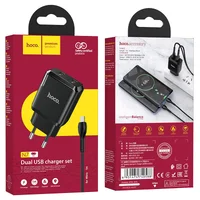 СЗУ HOCO N7 (2USB/2,1A) + USB - MicroUSB Черный