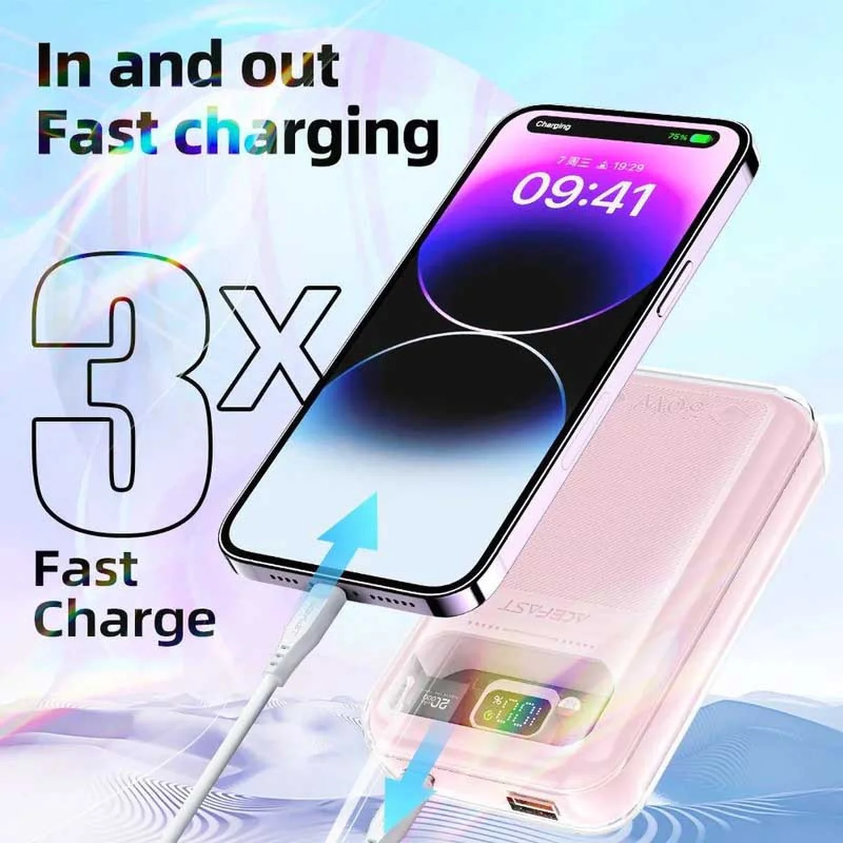 Портативное зарядное устройство Power Bank Acefast M2-20000 Exploration 30W 20000 mAh Cherry blossom