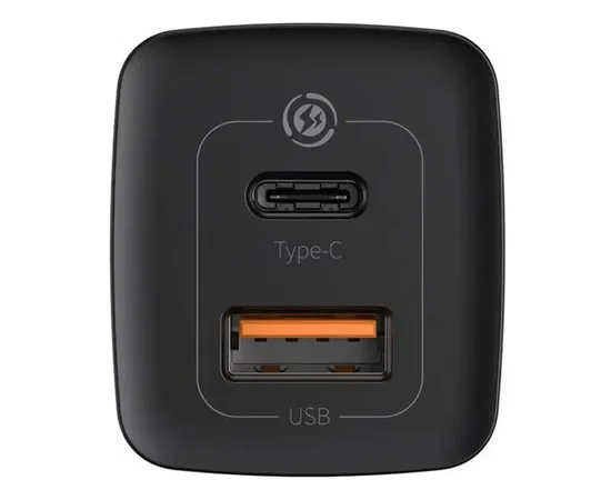 СЗУ Baseus GaN2 Lite QC (Type-C/USB 65W) with Type-C Cable (CCGAN2L-B01) Черный
