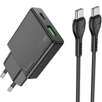 СЗУ Hoco N38 Delgado PD20W+QC3.0 + Type-C to Type-C Black