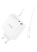 СЗУ Hoco N30 Glory PD65W (2Type-C/1USB) + Type-C to Type-C White