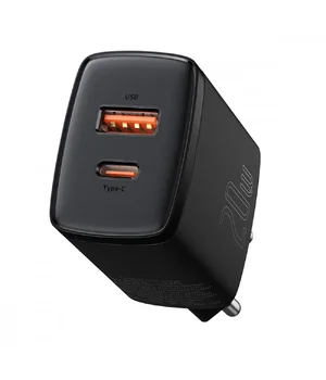 СЗУ Baseus Compact Quick Charger 20W QC+ PD (Type-C + 1USB) (CCXJ-B) Black СЗУ Baseus Compact Quick Charger 20W QC+ PD (Type-C + 1USB) (CCXJ-B) Black