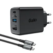 СЗУ Acefast A17 65W GaN multi-function HUB + кабель Type-C to Type-C Black