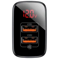 СЗУ Baseus Mirror Lake Dual QC Digital Display 2USB Чорний