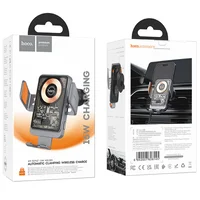 Автоутримувач із БЗУ Hoco HW7 Transparent Discovery Edition (air outlet) Metal gray