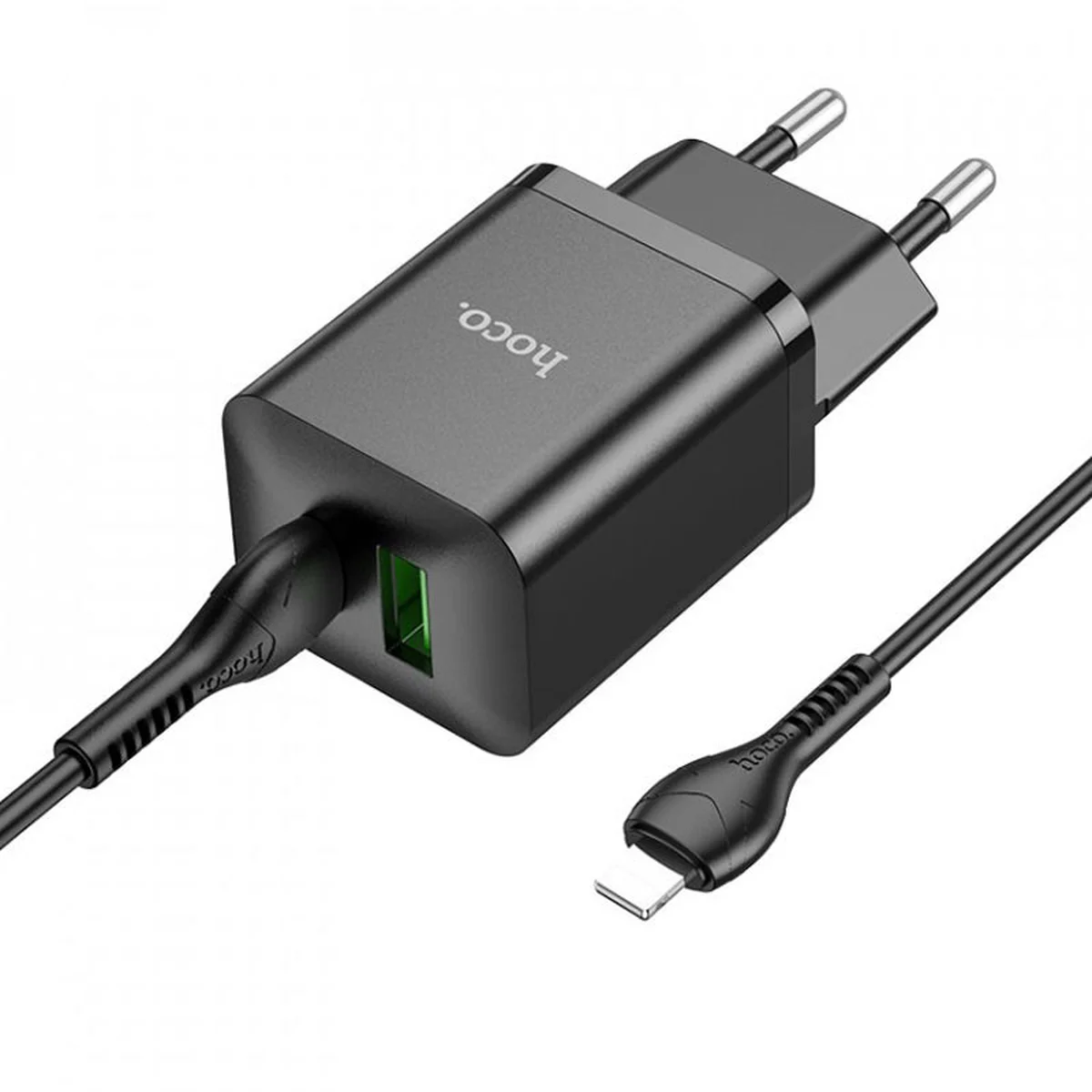 СЗУ Hoco N28 Founder PD20W+QC3.0 + Type-C to Lightning Black