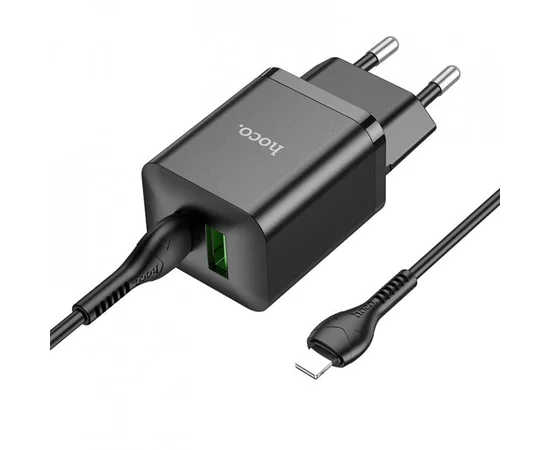 СЗУ Hoco N28 Founder PD20W+QC3.0 + Type-C to Lightning Black