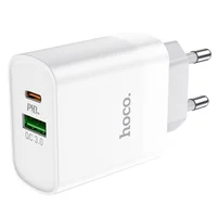 СЗУ HOCO C80A Plus Rapido PD20W+QC3.0 (1Type-C/1USB) White