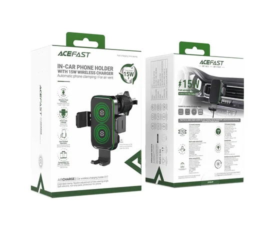 Автодержатель с БЗУ Acefast D17 Black